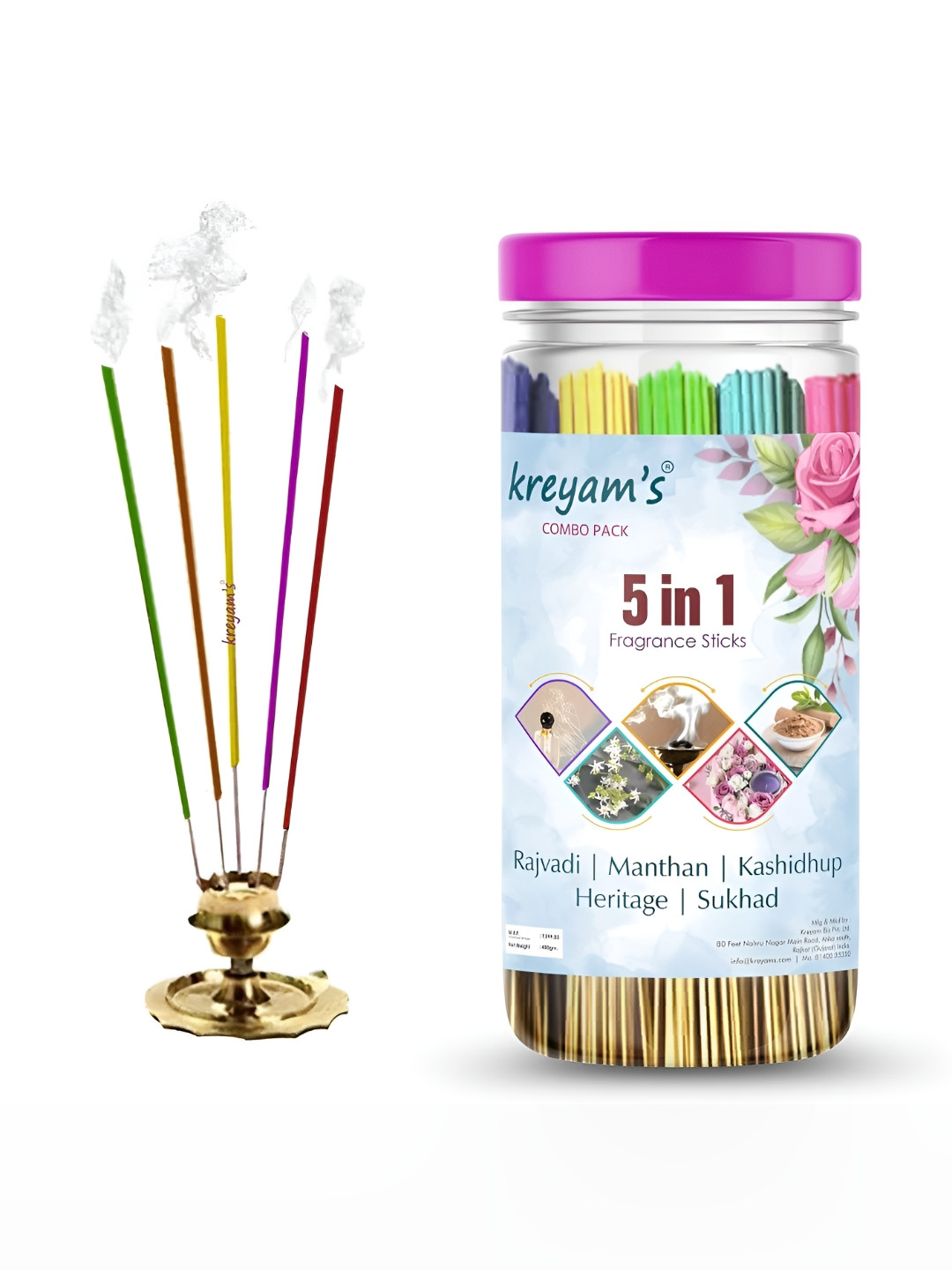 kreyam's Red & Yellow 5-1 Fragrance Incense Stick