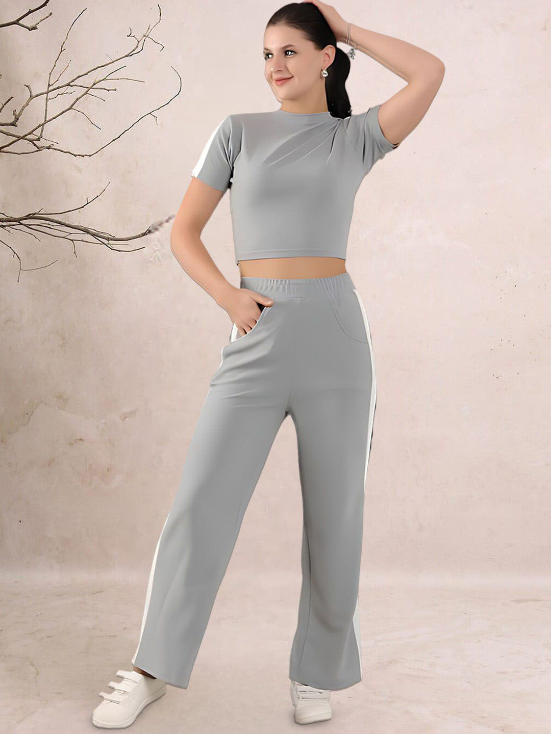 DTR FASHION Short Sleeve Top With Trouser Co-Ords