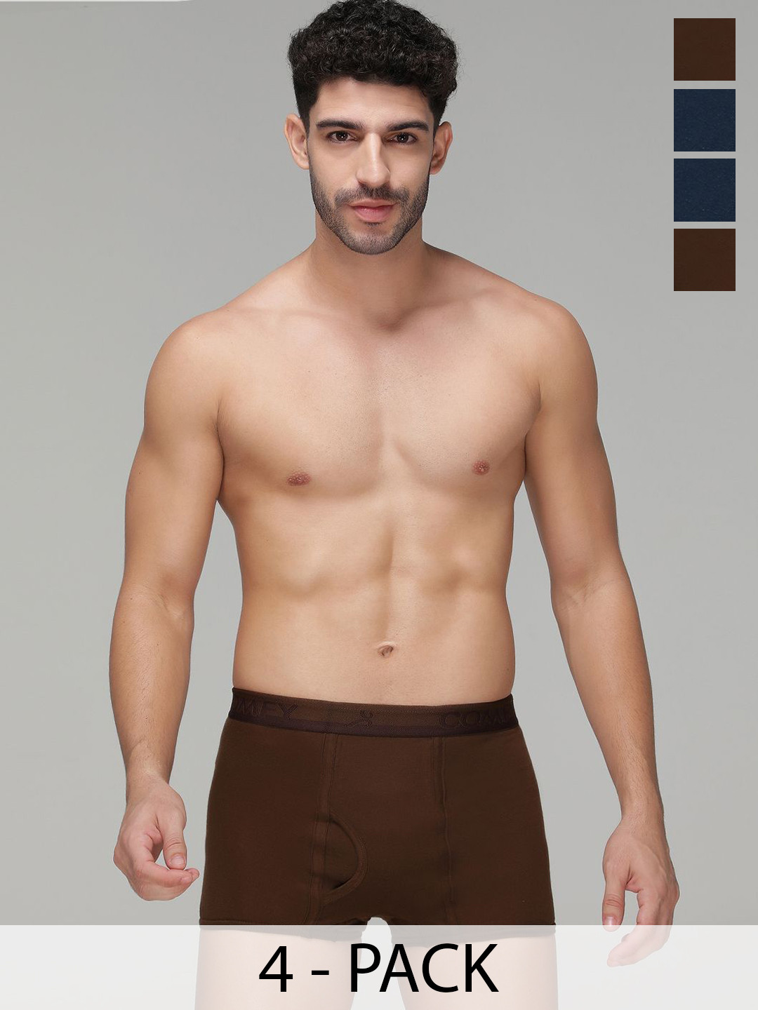 AMUL COMFY Pack Of 4 Pure Cotton Trunks AC-MTROE-2LB-2AF-XL-4PC