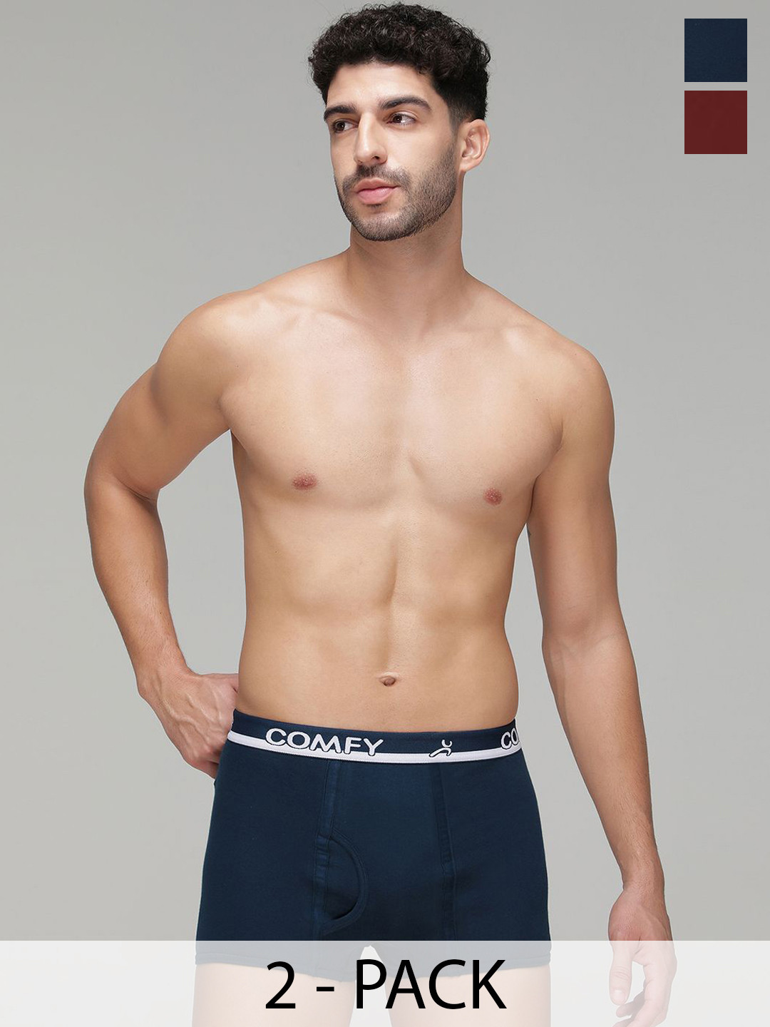 AMUL COMFY Pack Of 2 Pure Cotton Mini Trunks - AC-MTROE-AF-MA-S-2PC