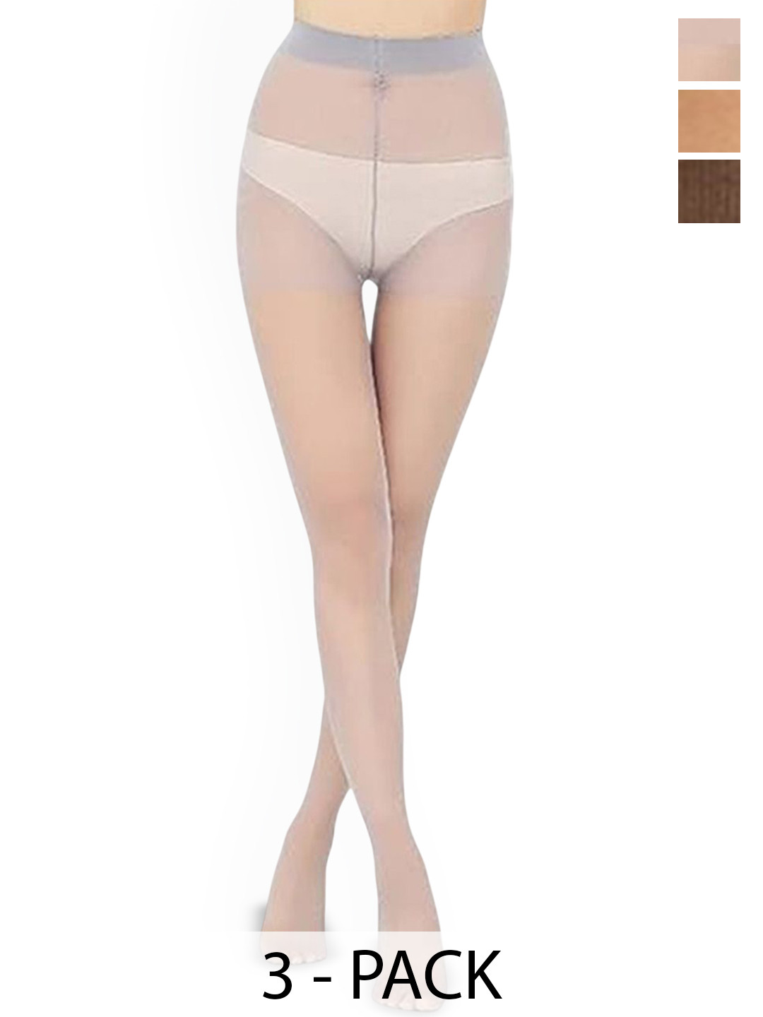 NESKA MODA Pack Of 3 Pantyhose Sheer Transparent Stockings