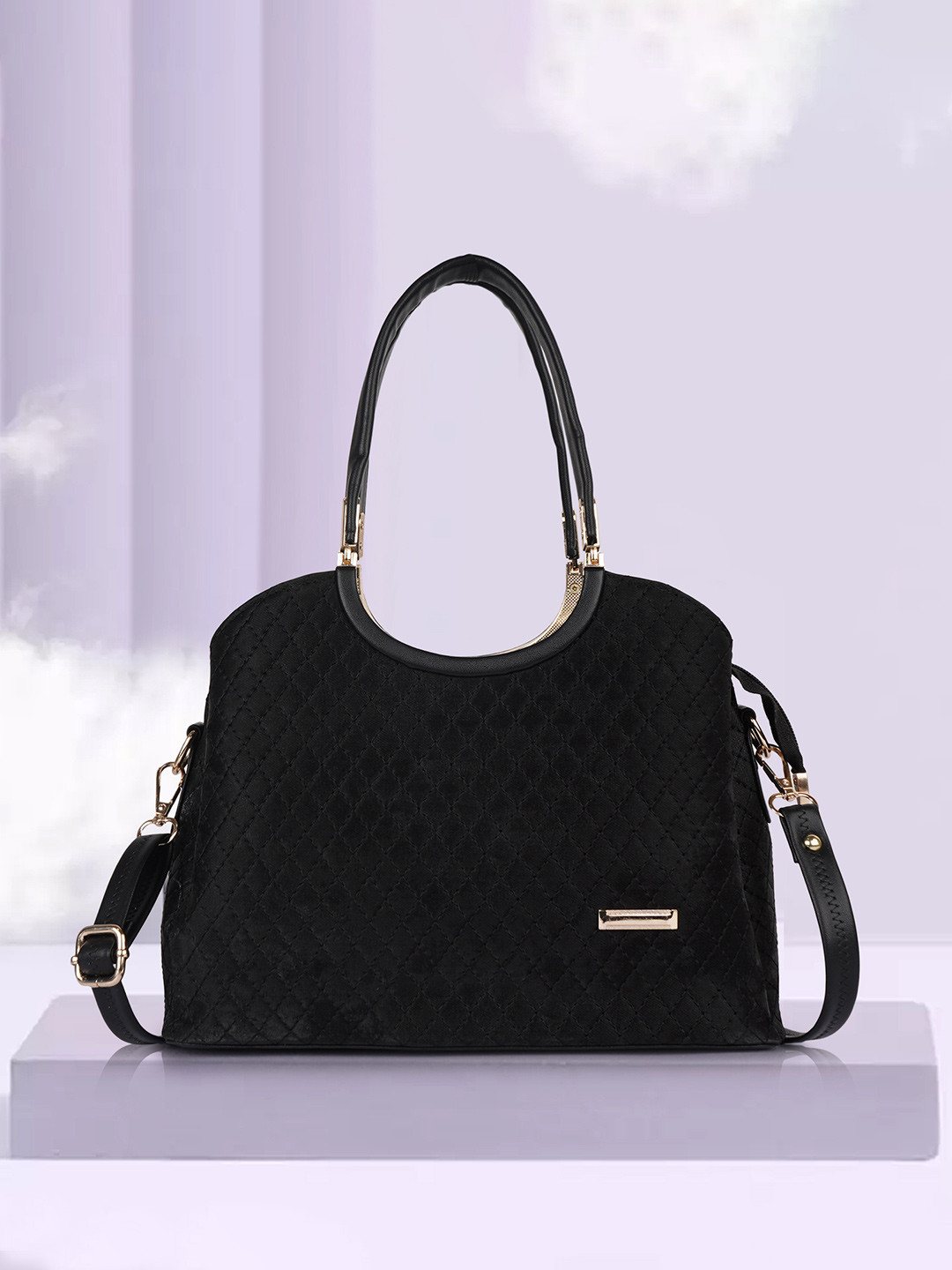 ROMOFY Oversized Shoulder Bag with Quilted