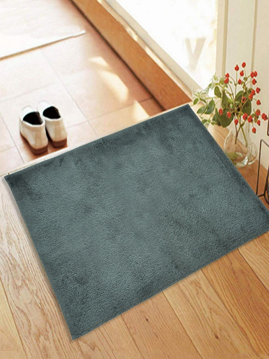 Myntra Elegant Homes Grey Anti Skid Bath Rug