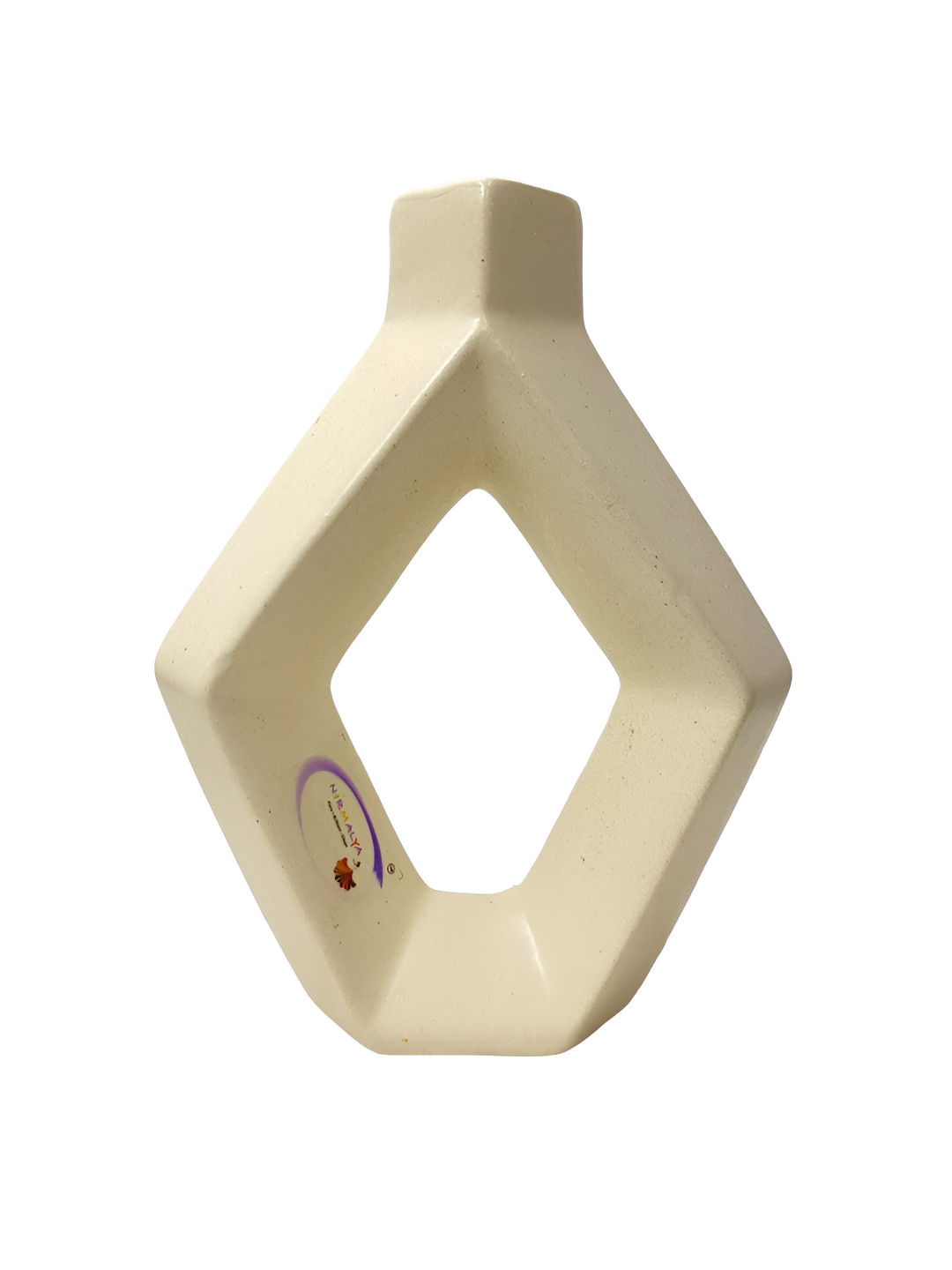 NIRMALYA Yellow Ceramic Diamond Shape Flower Vase