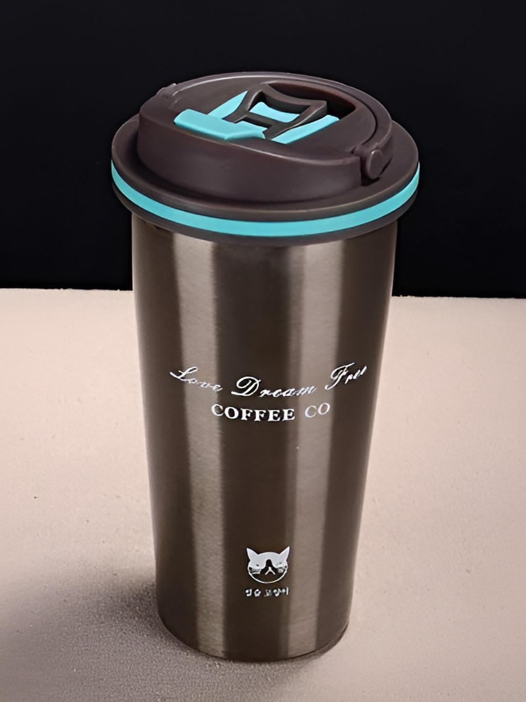 Baskety Lily & Ice Cream Grey Typography Stainless Steel Dishwasher Safe Mug-500ml