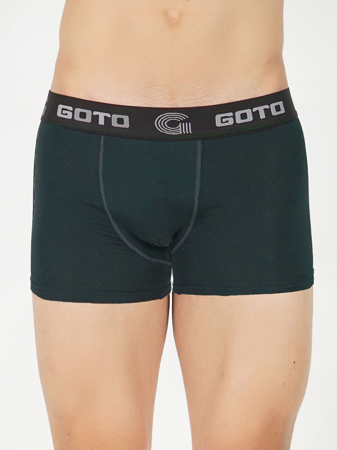 GOTO Mid-Rise Boxer-Style Briefs COTTON BLENDED LYCRA OUTER EA TRUNK GREN