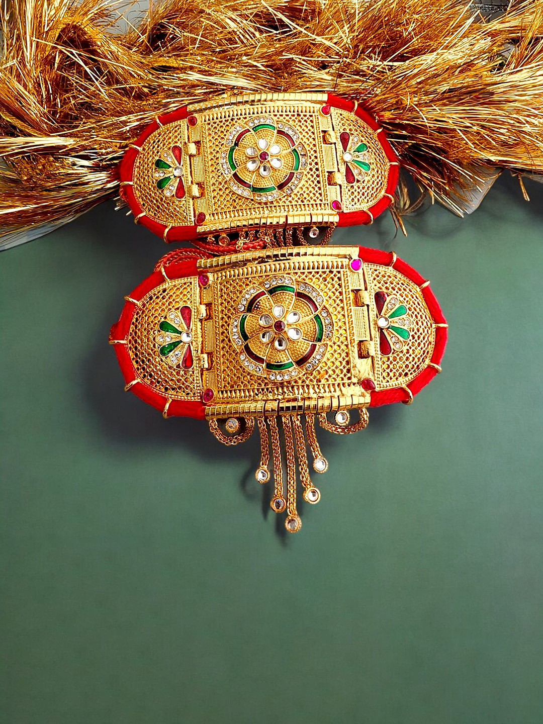 RAJASTHANI GAHANA Gold-Plated Stone Studded Armlet Bajuband Bracelet