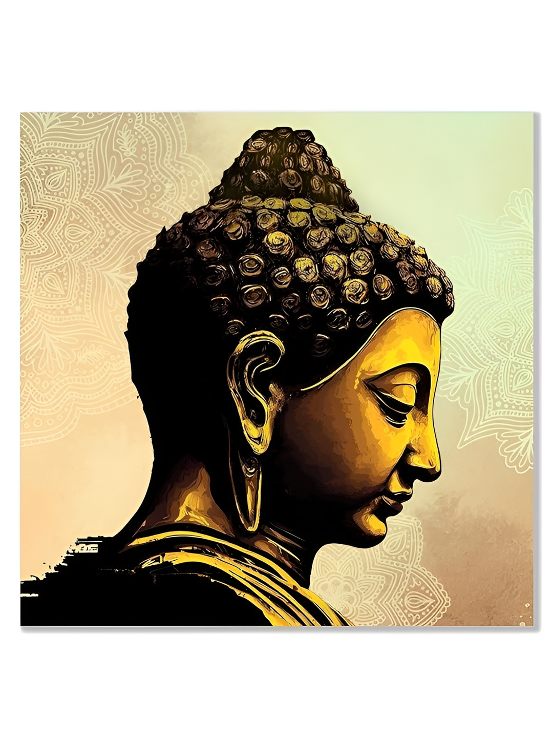 Indianara Green 1 Piece Canvas Religious Wall Paintings