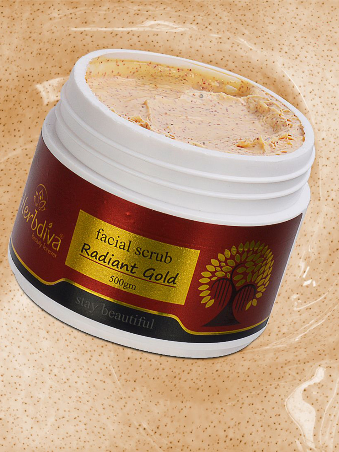 Herbdiva Radiant Gold Exfoliating Particles Face Scrub - 500 g