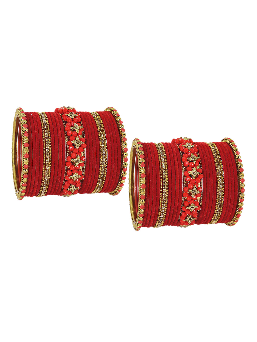 ZULKA Set Of 50 Cubic Zirconia Stone Studded Bangles