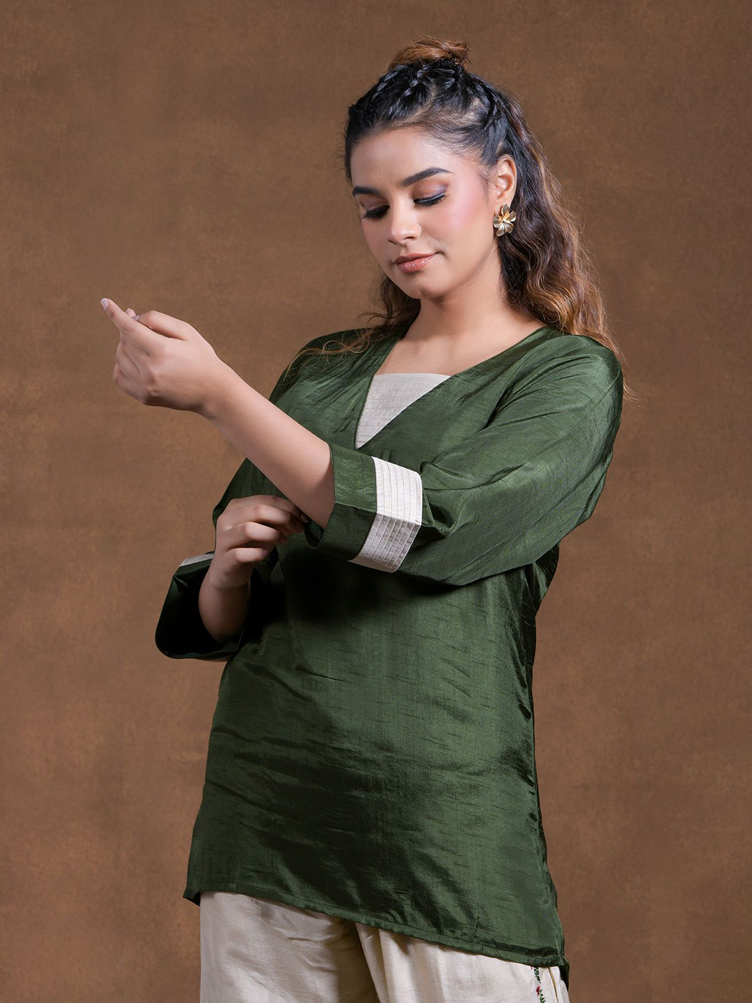 Phulkari Forever Floral Print Pure Silk Top