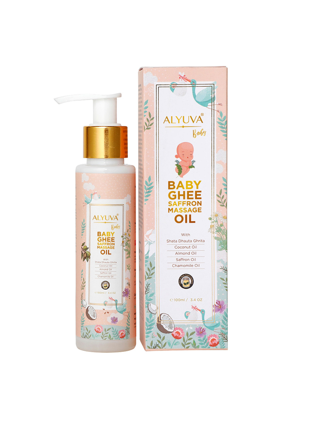 Alyuva Baby Ghee Saffron Massage Oil With Coconut Oil - 100 ml