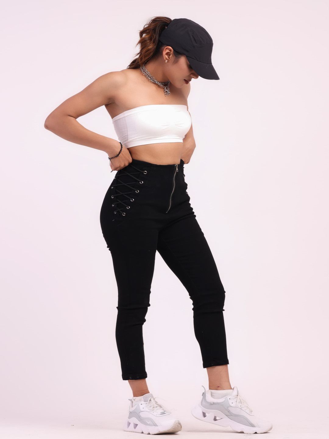 HIGH BUY Women Skin Tight Slim Fit High-Rise Highly Distressed Stretchable Jeans