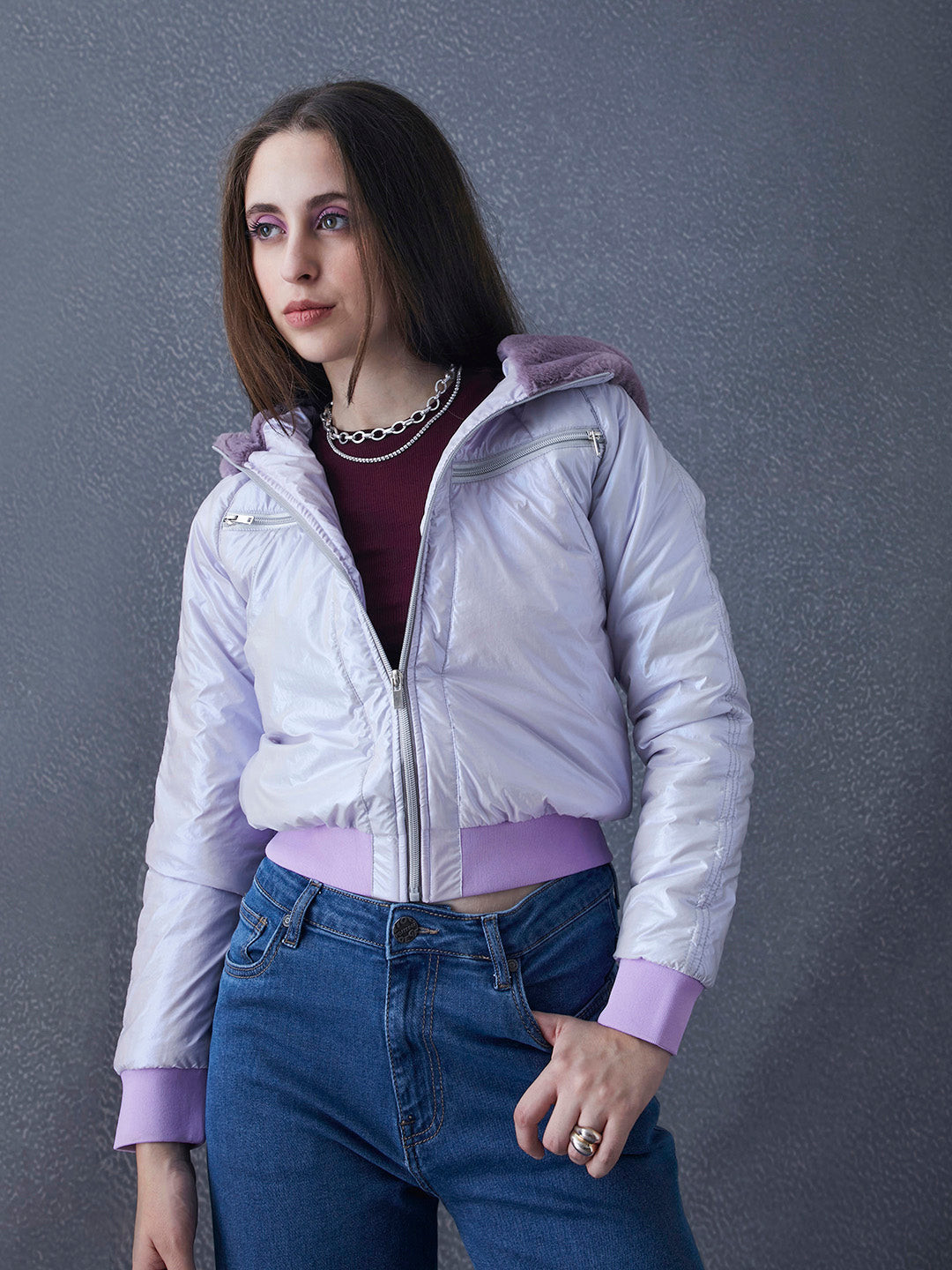 VOLTEDGE Women Colourblocked Lightweight Running Puffer Jacket