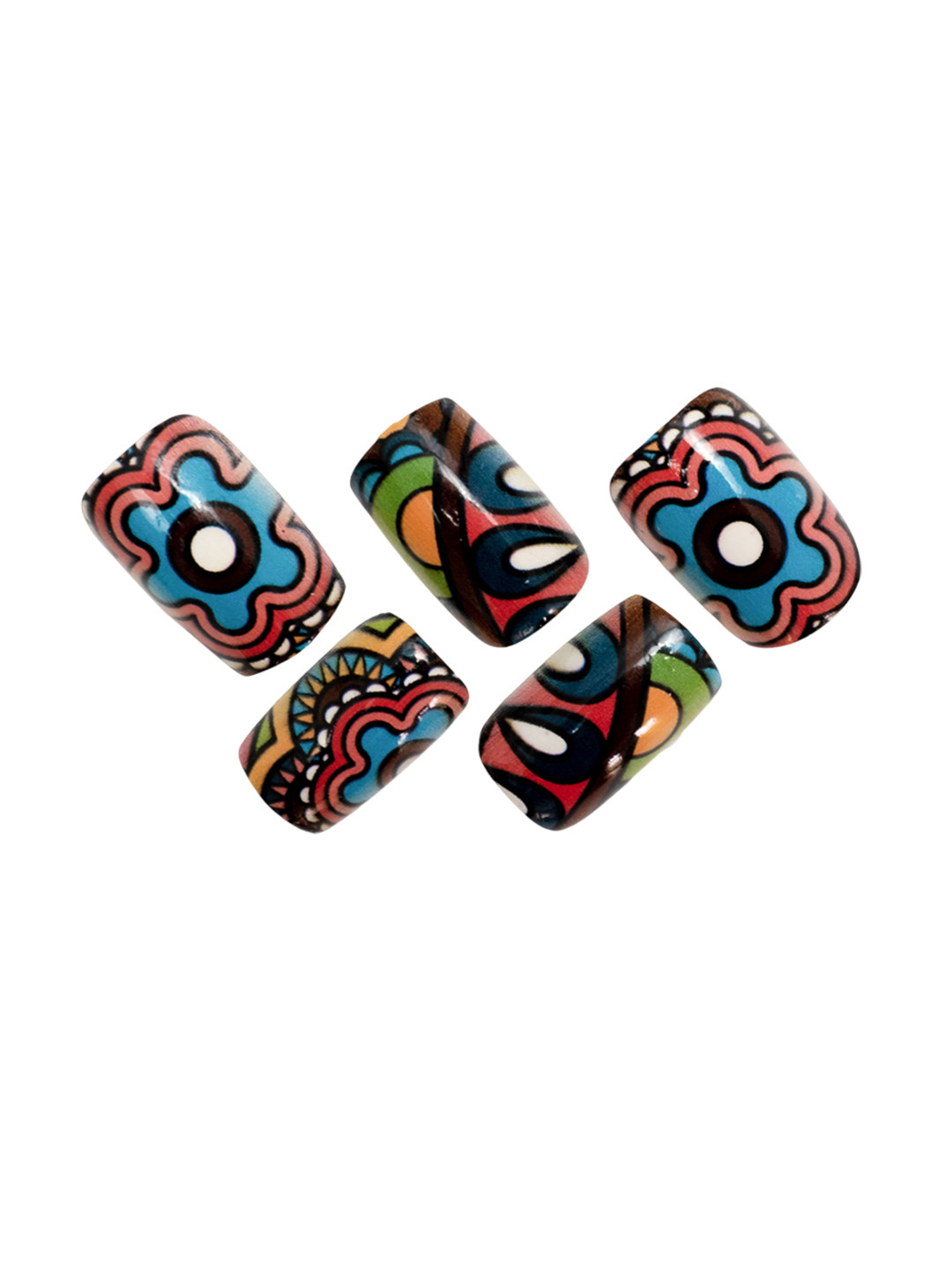 GLAMYOURS Set Of 5 Soft Gel Press On Square Reusable Nails