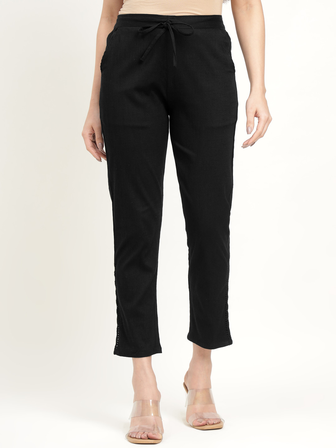 ZARI Women Jaipur Cotton Viscsoe Pant with Side Lace