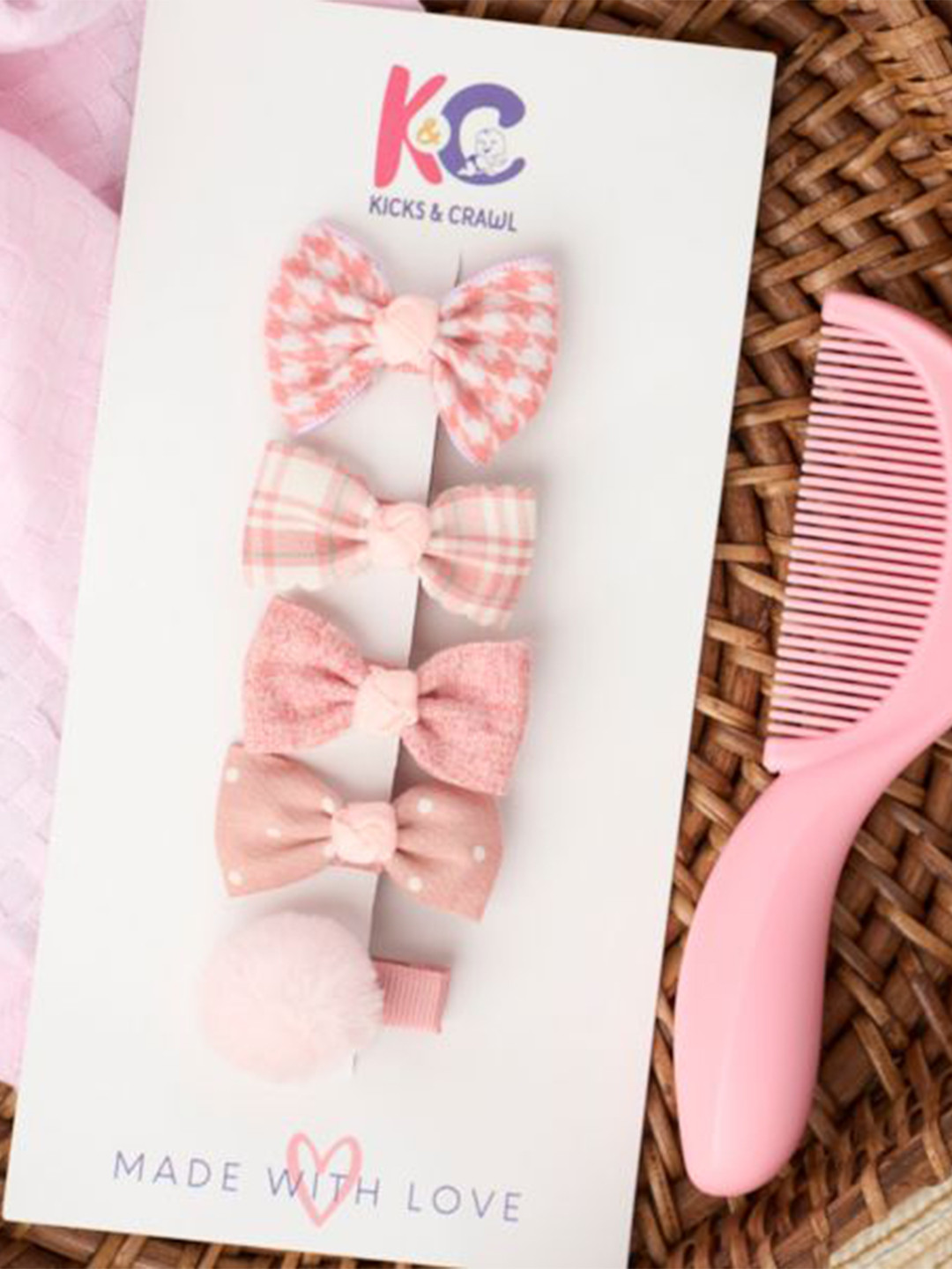 KICKS & CRAWL Girls Set of 5 French Barrette