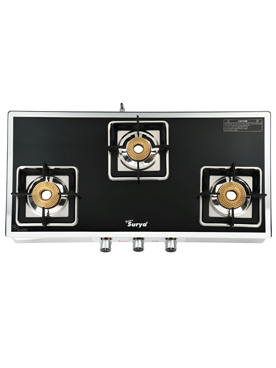 GOLDEN SURYA Black 3 Burner Manual Gas Stove