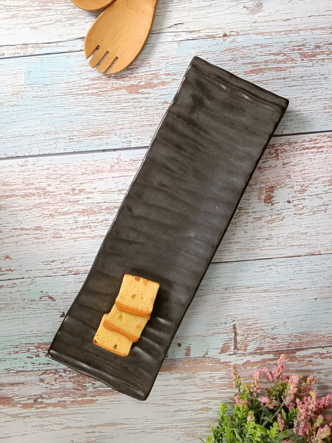 Myntra Elegant Homes Brown Ceramic Hand-Painted Food Platter