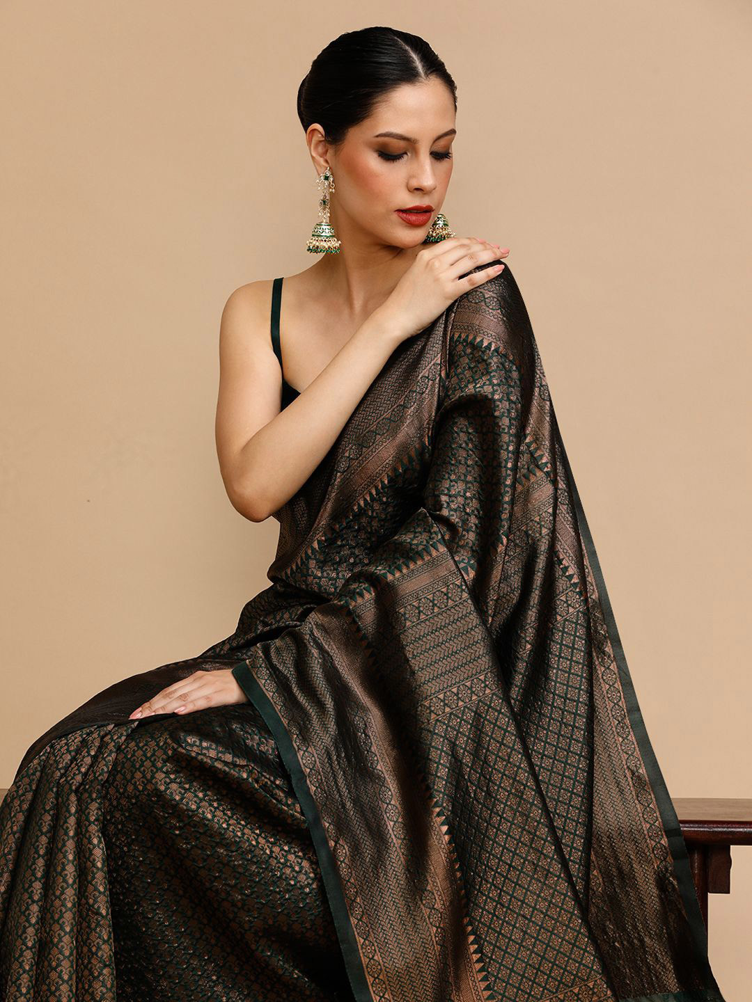 House of Pataudi Banarasi Woven Design Saree With Blouse