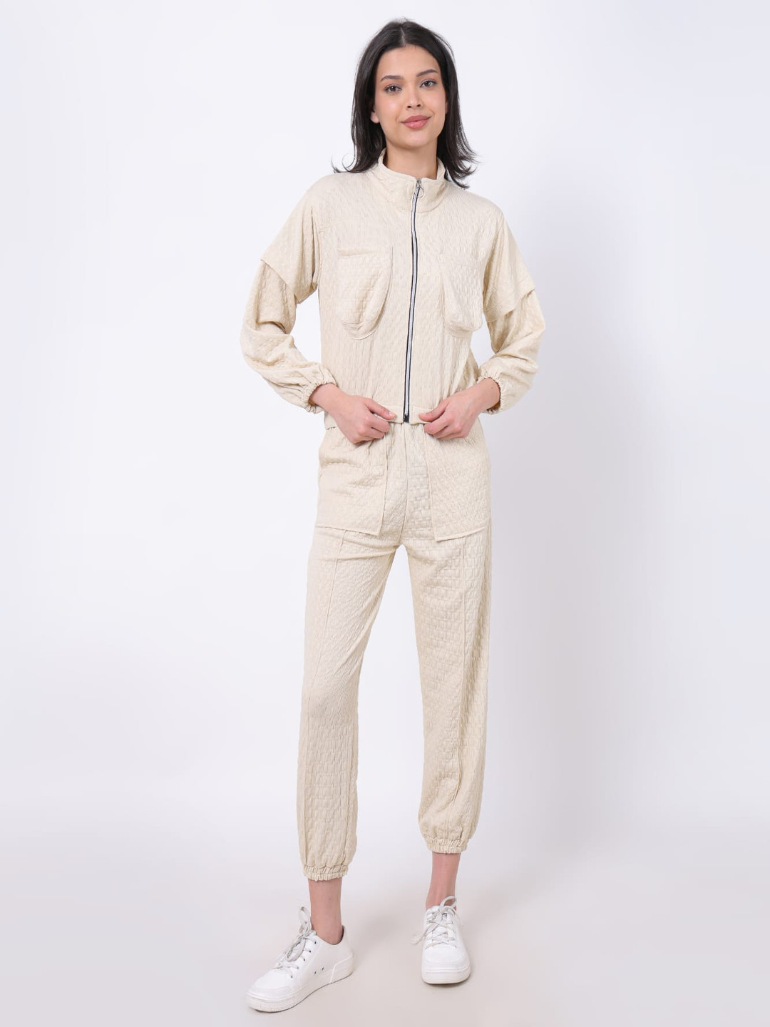 FELLAMO Monk Collar Jacket With Jogger