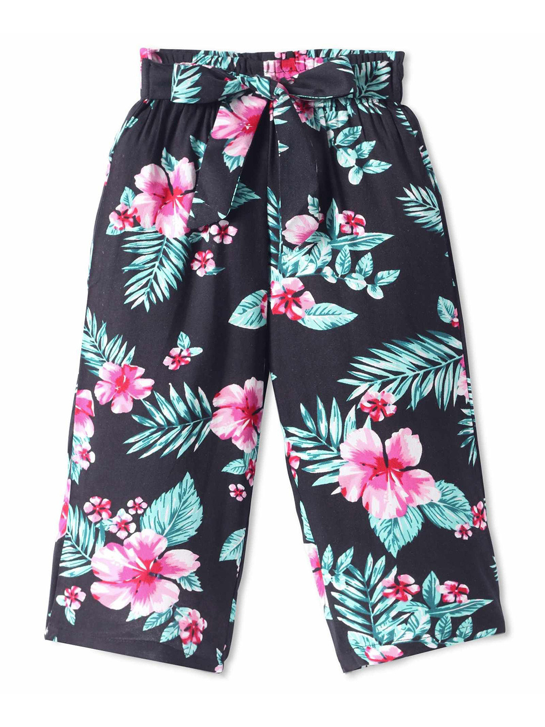CrayonFlakes Girls Floral Printed Palazzos