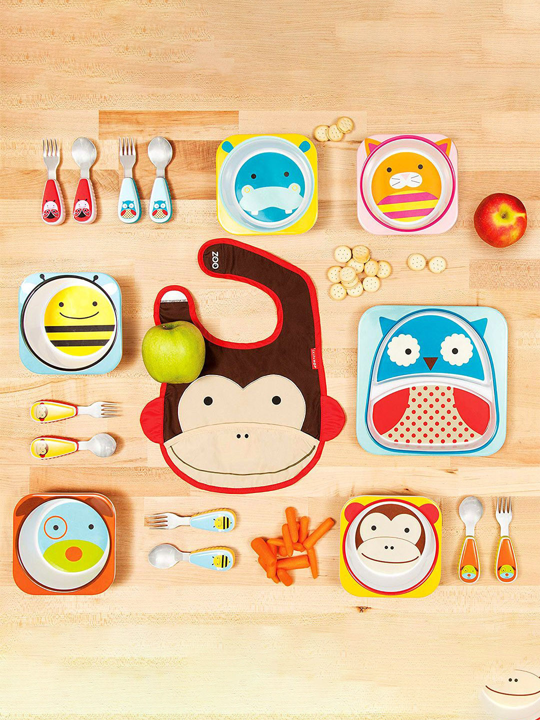 Skip Hop 2Pc Grey & Blue Zoo Bee Fork & Spoon Utensils