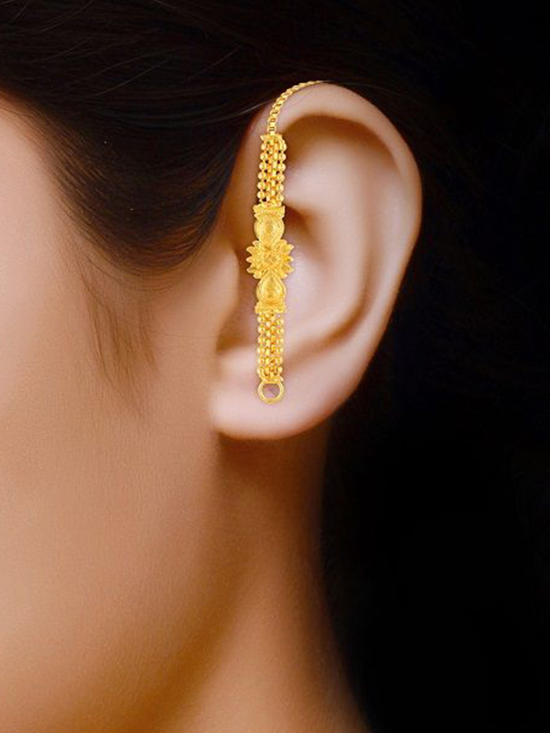 DIVASTRI Gold-Plated Contemporary Shaped Kanoti Ear Chains