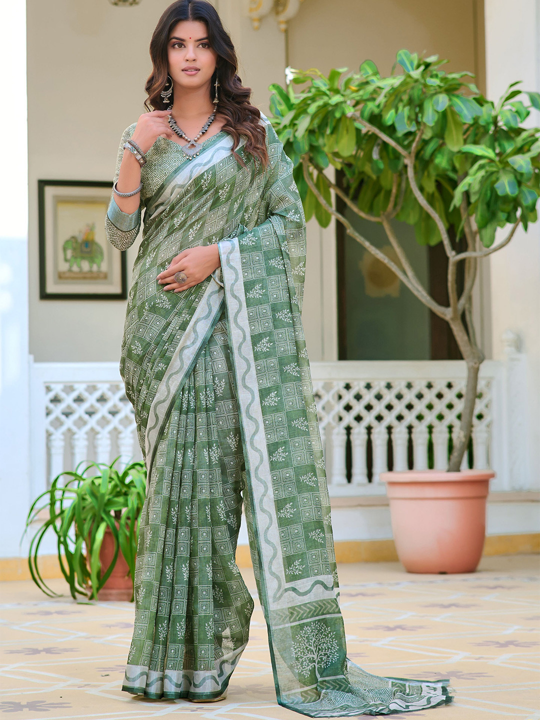 Moda Rapido Block Print Saree