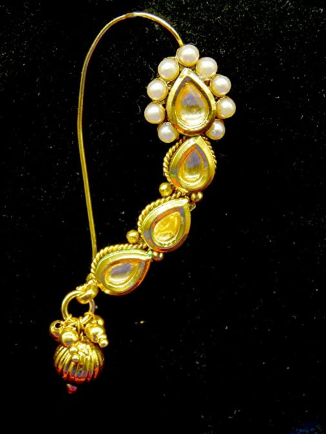 Anouk Gold-Plated Kundan Banu Maharashtrian Nath