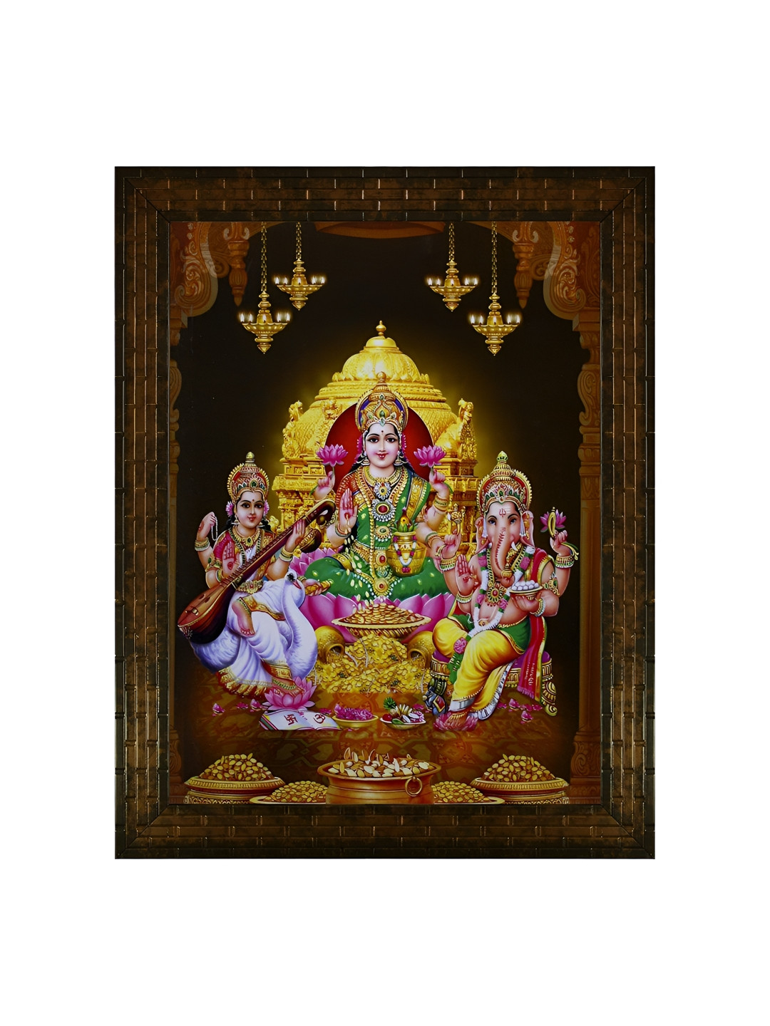 Indianara Diwali Pujan Canvas Wall Square Paintings Wall Art 30.5 x 27In