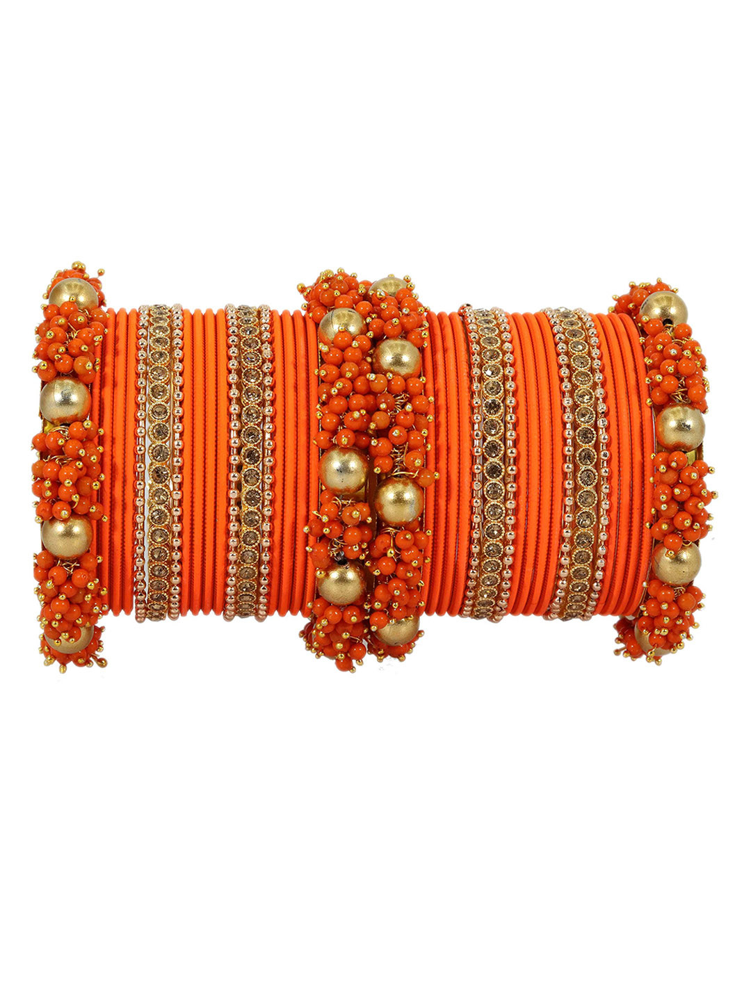 ZULKA Set Of 32 CZ Cubic Zirconia Stones Studded & Beaded Bangles