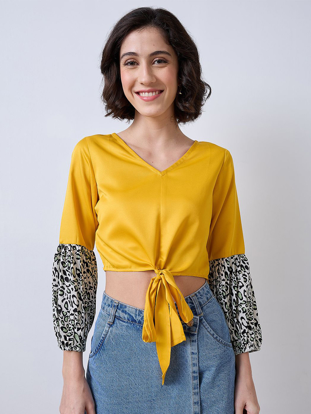 SZN Tie-Front Crop Top