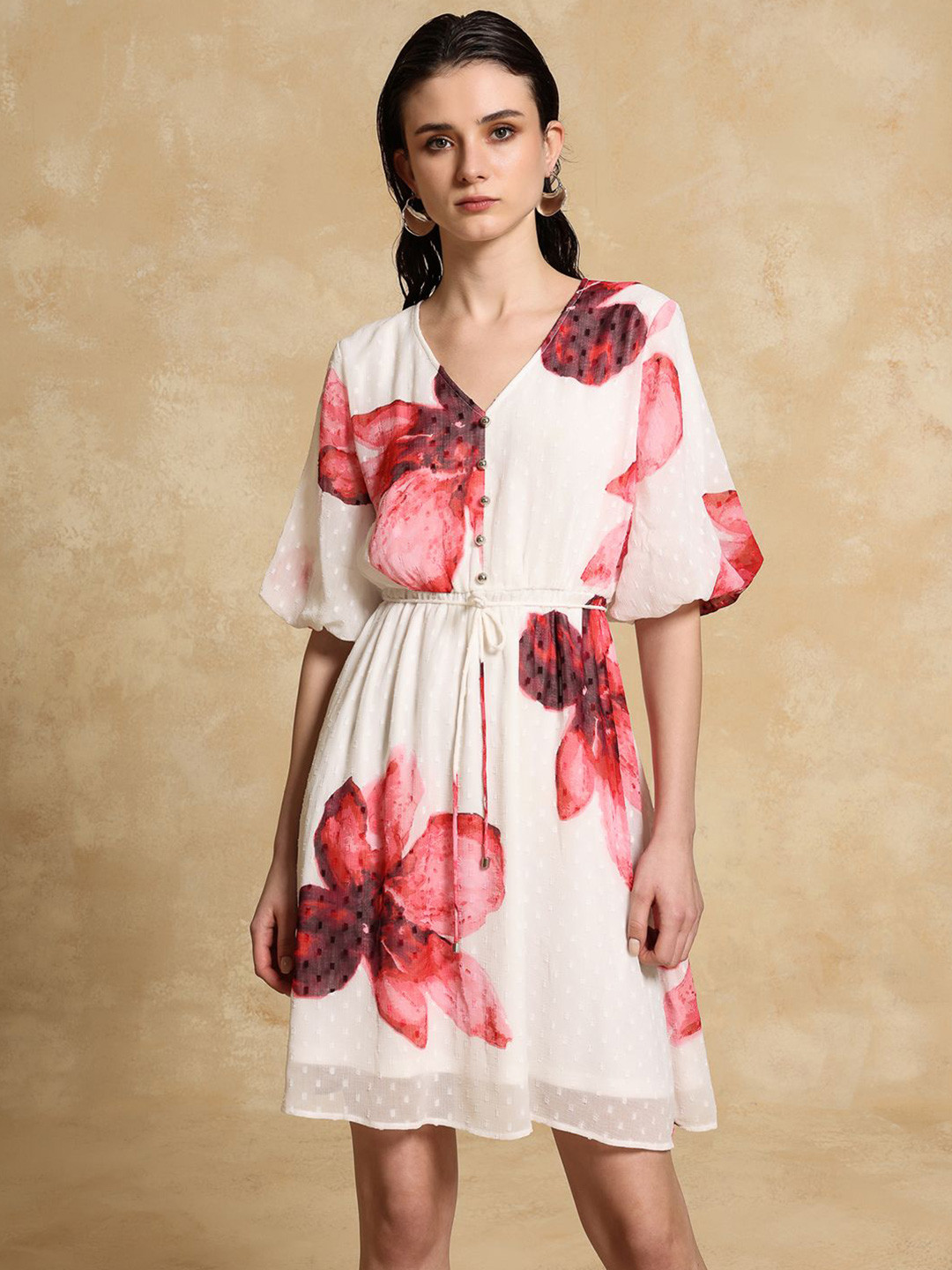 Kazo Women Floral Printed Petunia Mini Dress