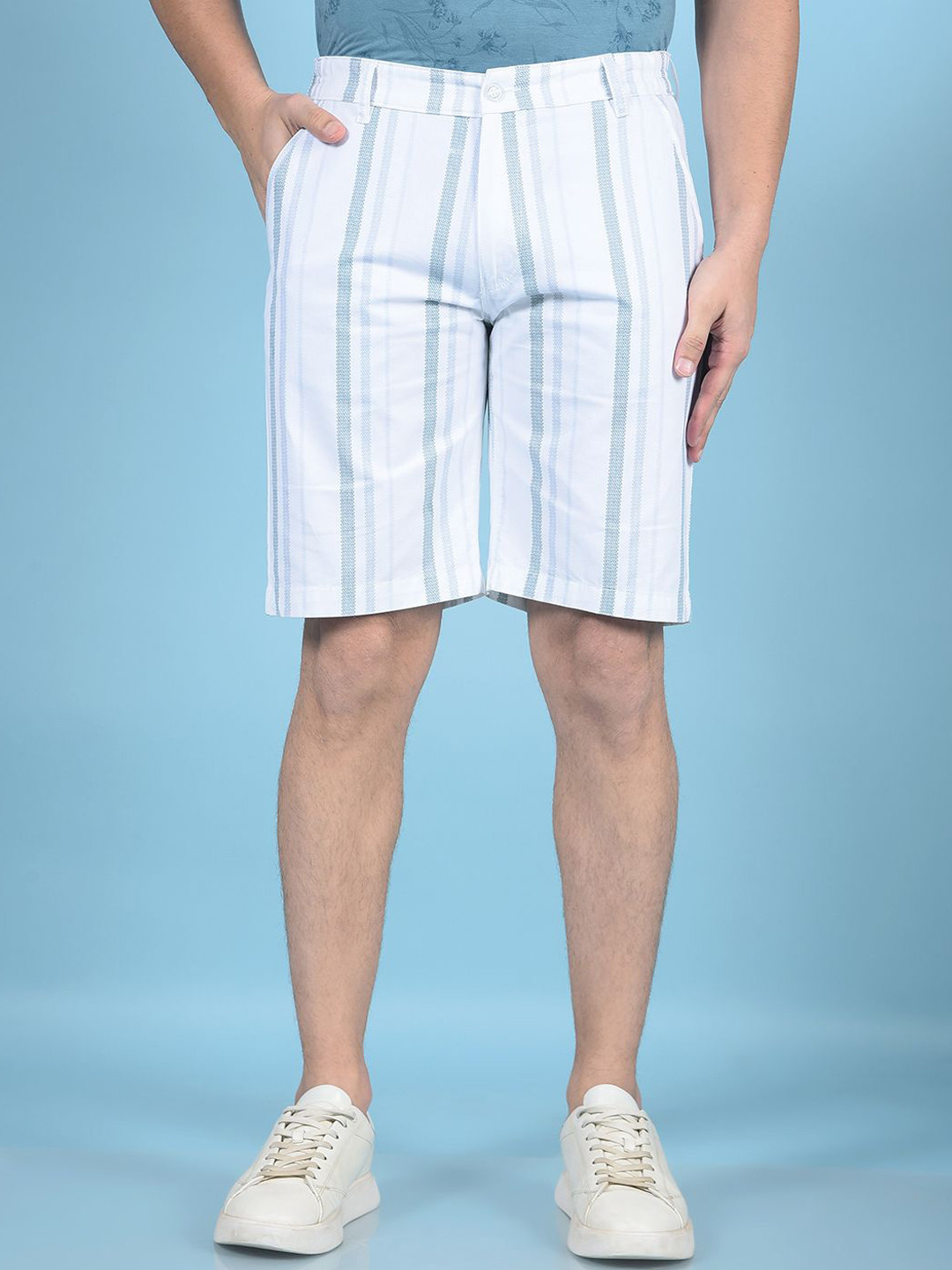 Crimsoune Club Men Striped Slim Fit Chino Shorts Technology
