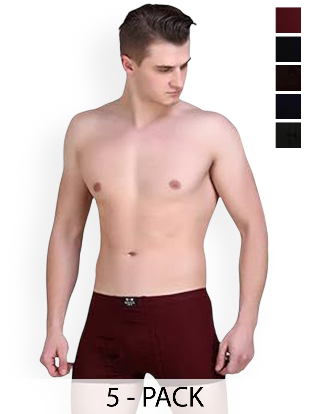 HAP Pack Of 5 Pure Cotton Mini Trunks - Men's Kings Mini Trunk_I/E_Pk5_$P