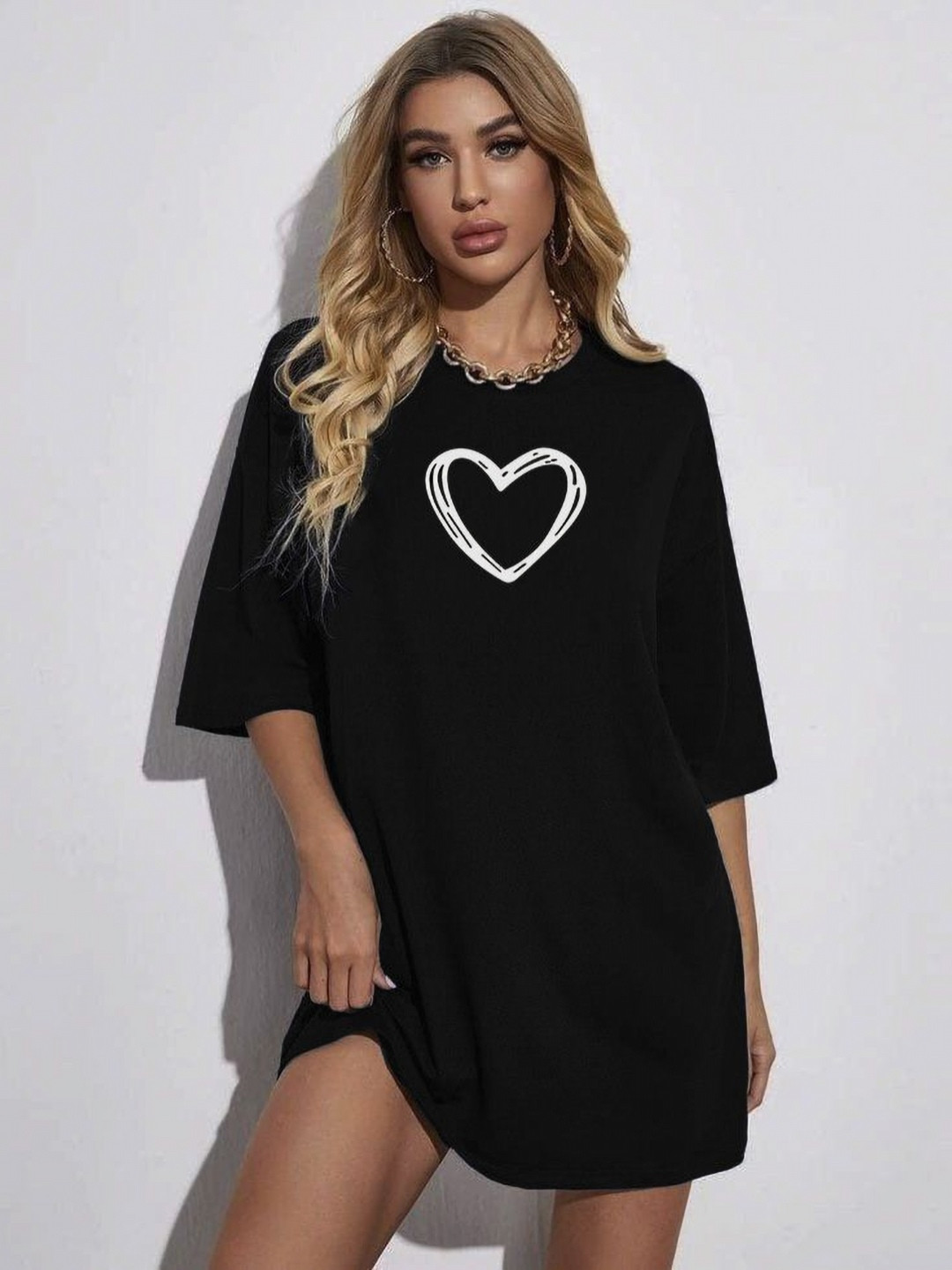 SZN Women Graphic Printed Drop-Shoulder Sleeves T-shirt