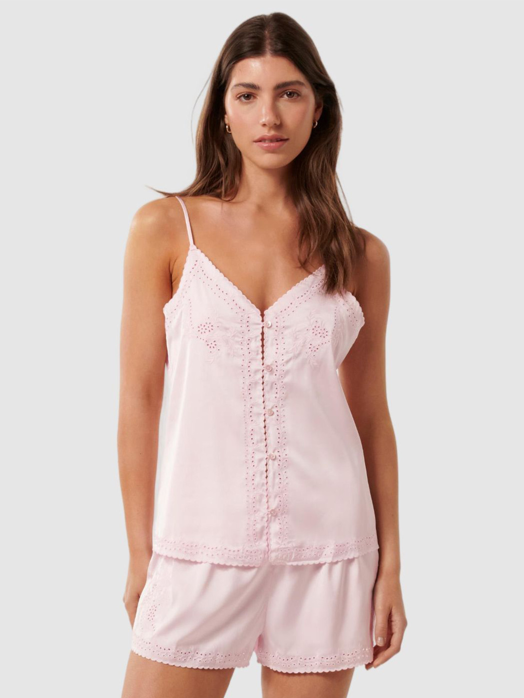 Forever New Self Design Shoulder Straps Cami And Short