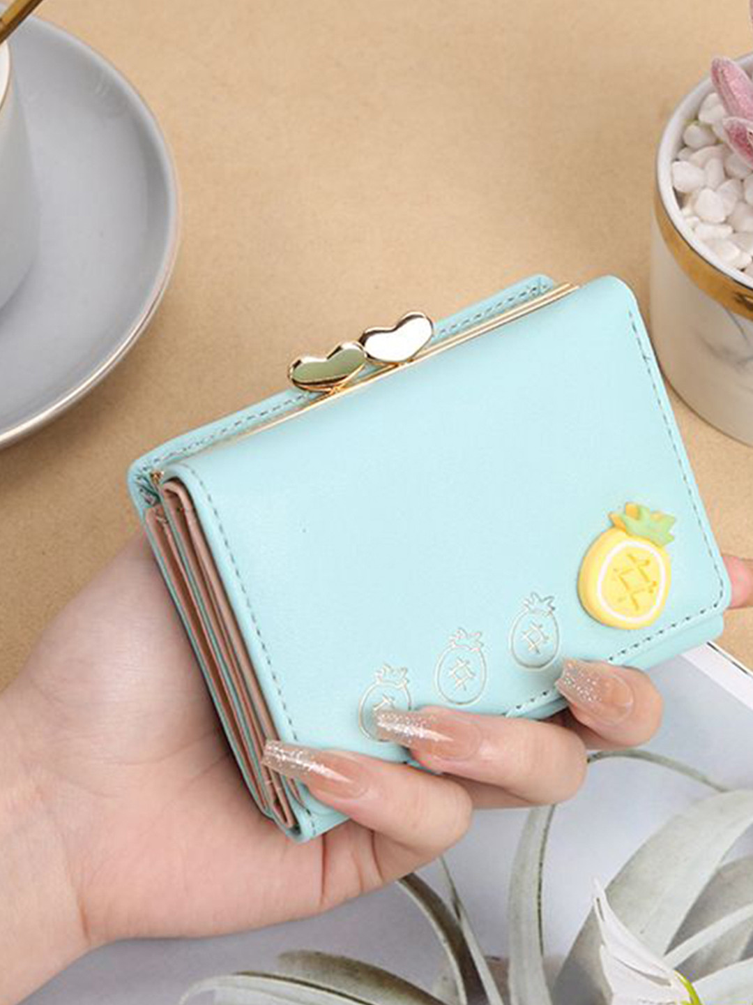 VALERIE Women Abstract Printed PU Three Fold Wallet