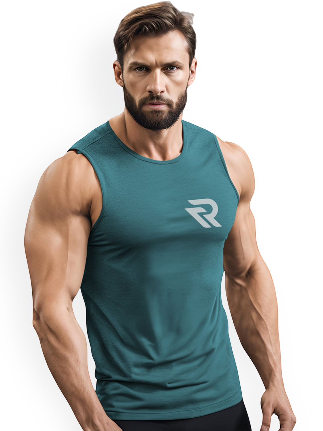 3Colors Printed Dri-FIT Sleeveless Innerwear Vest VEST-CCUT-RUN-AF BLUE_M