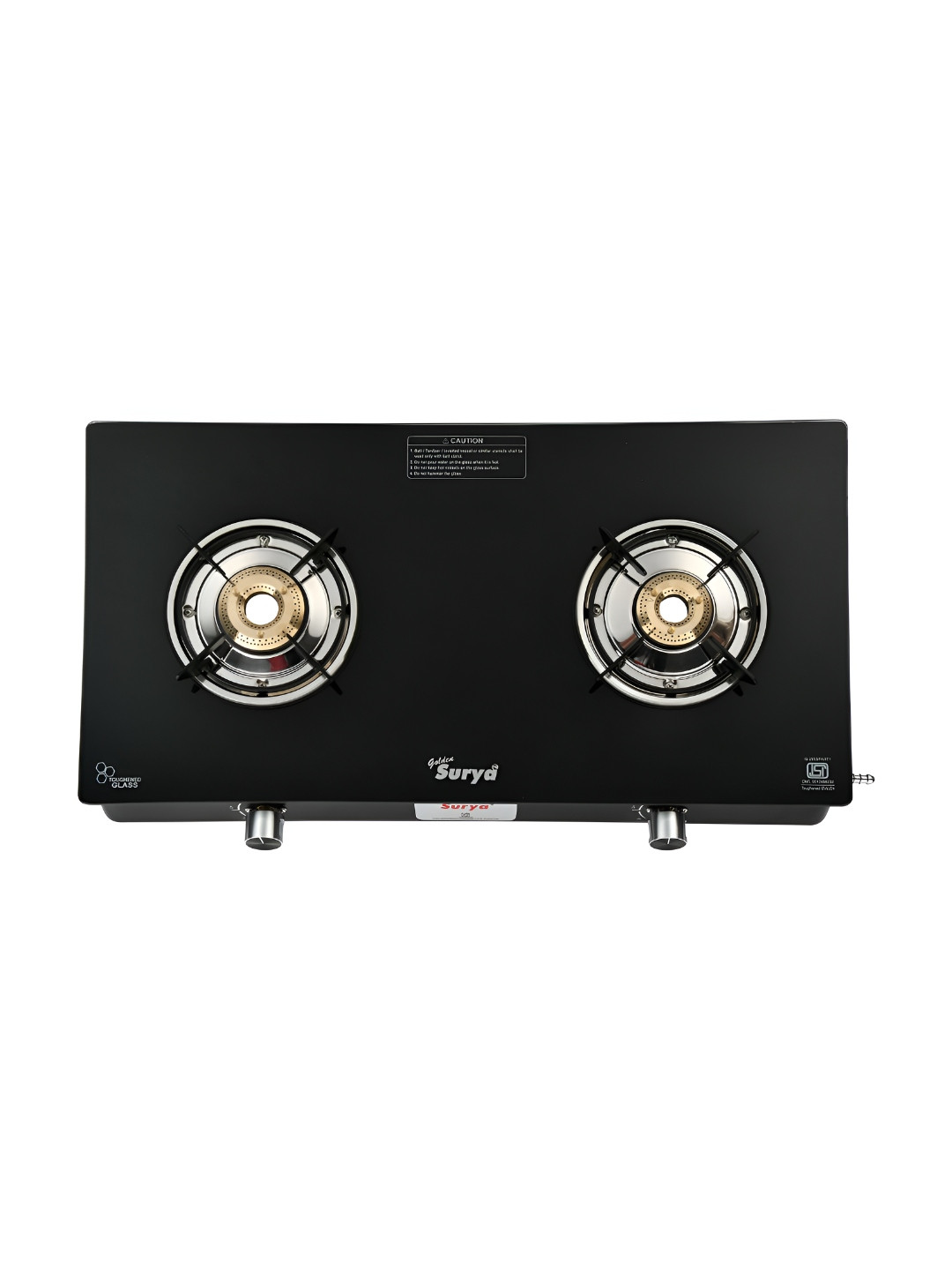GOLDEN SURYA Black 2 Burner Manual Gas Stove