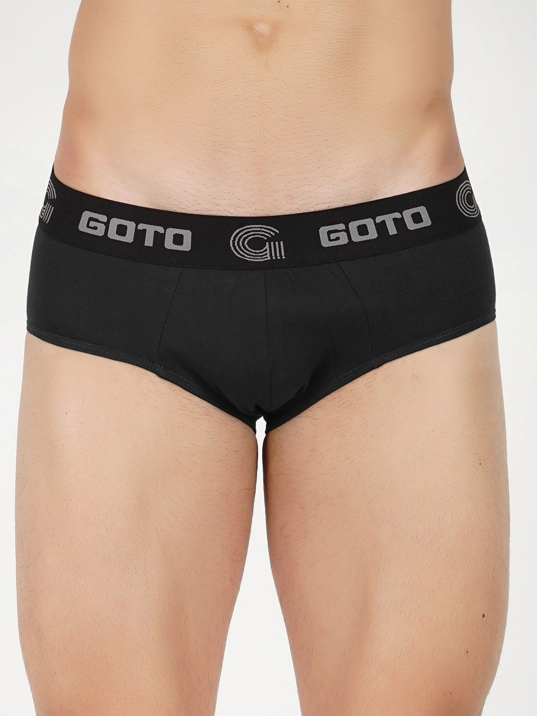 GOTO Mid-Rise Hipster Briefs COTTON BLENDED LYCRA BRIEF OUTER EL BLK