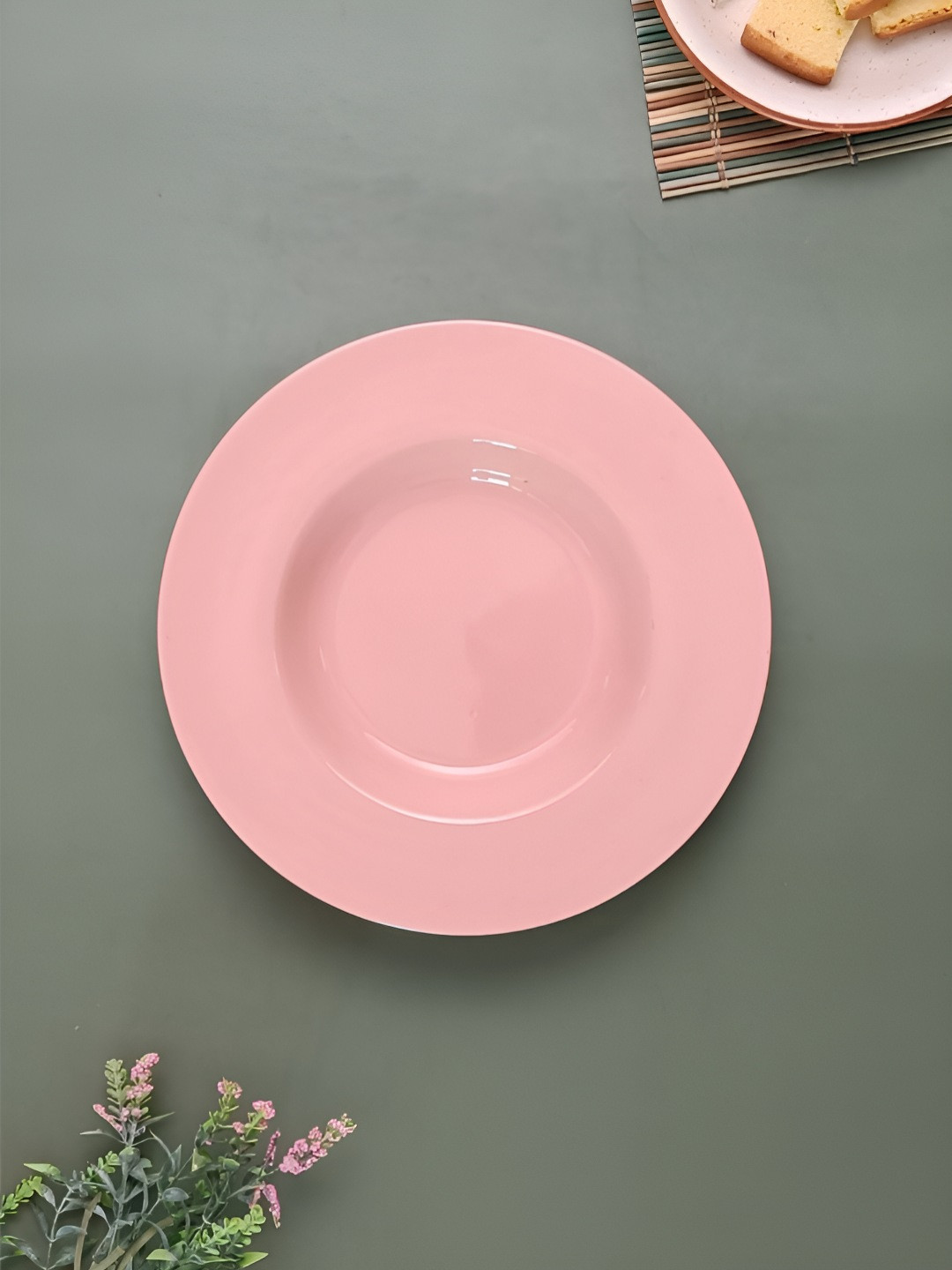 Myntra Elegant Homes Pink Ceramic Hand-Painted Pasta Platter