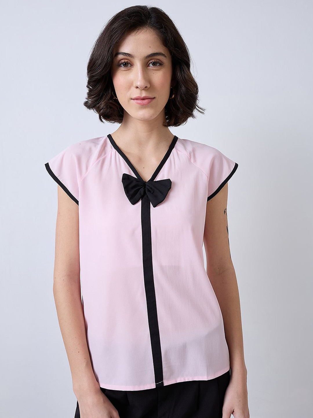 SZN V-Neck Cap Sleeves Top