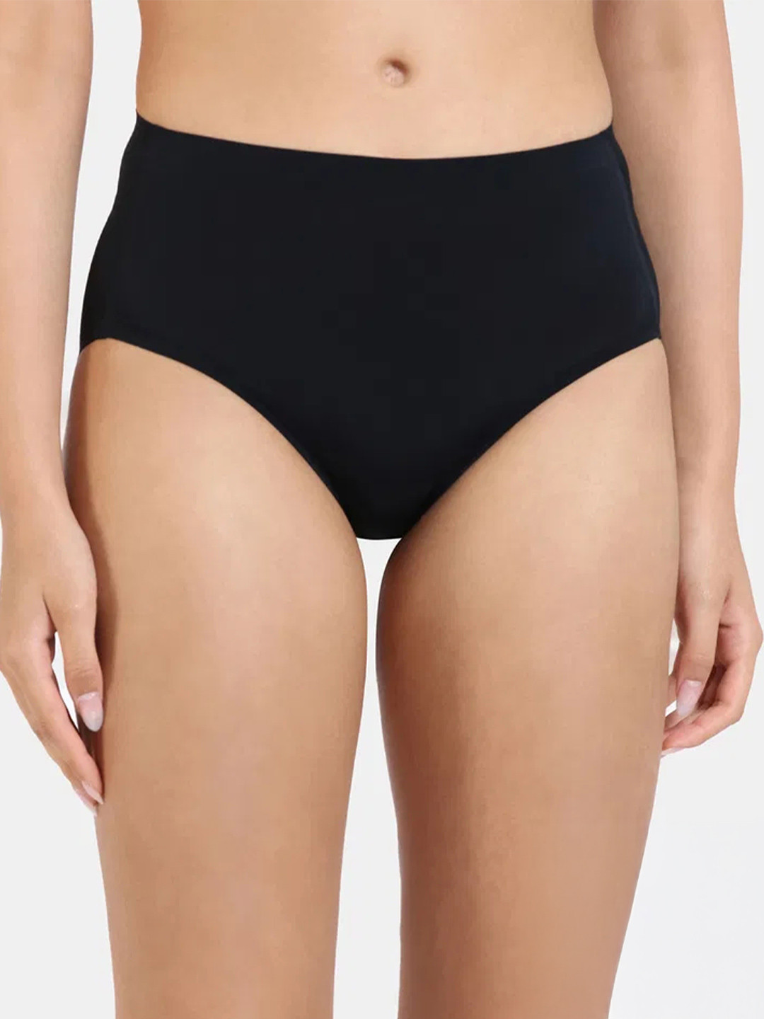 Zivame Mid-Rise Seamless Hipster Briefs ZI28AP-Black Beauty