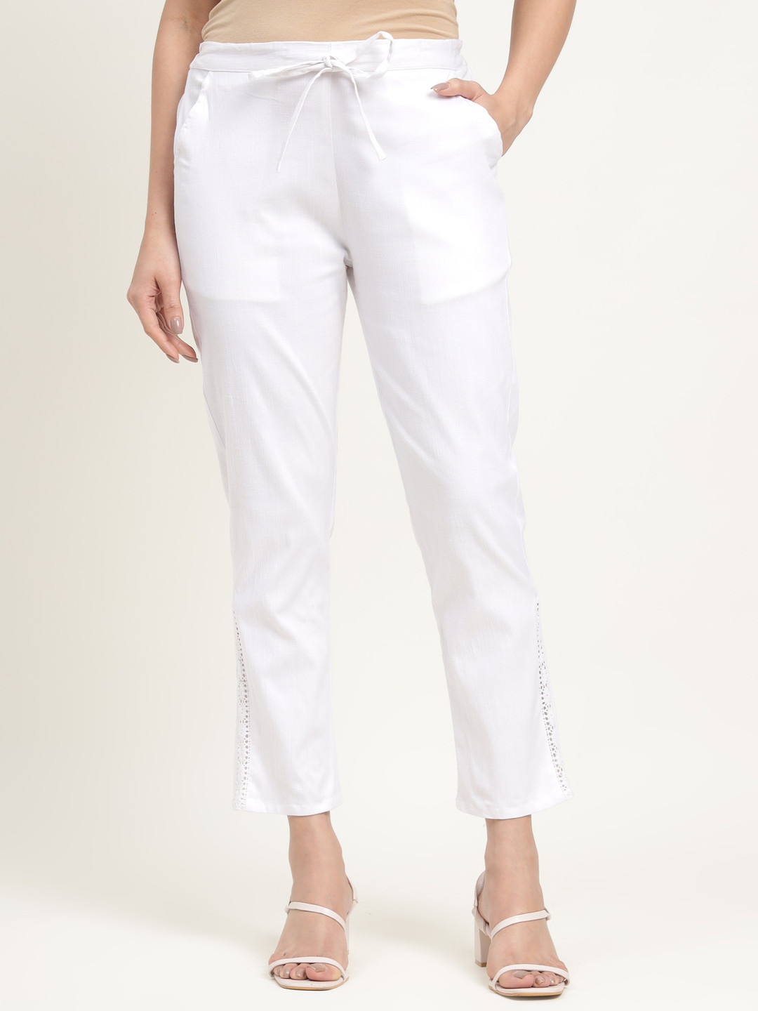 ZARI Women Jaipur Cotton Viscsoe Pant with Side Lace