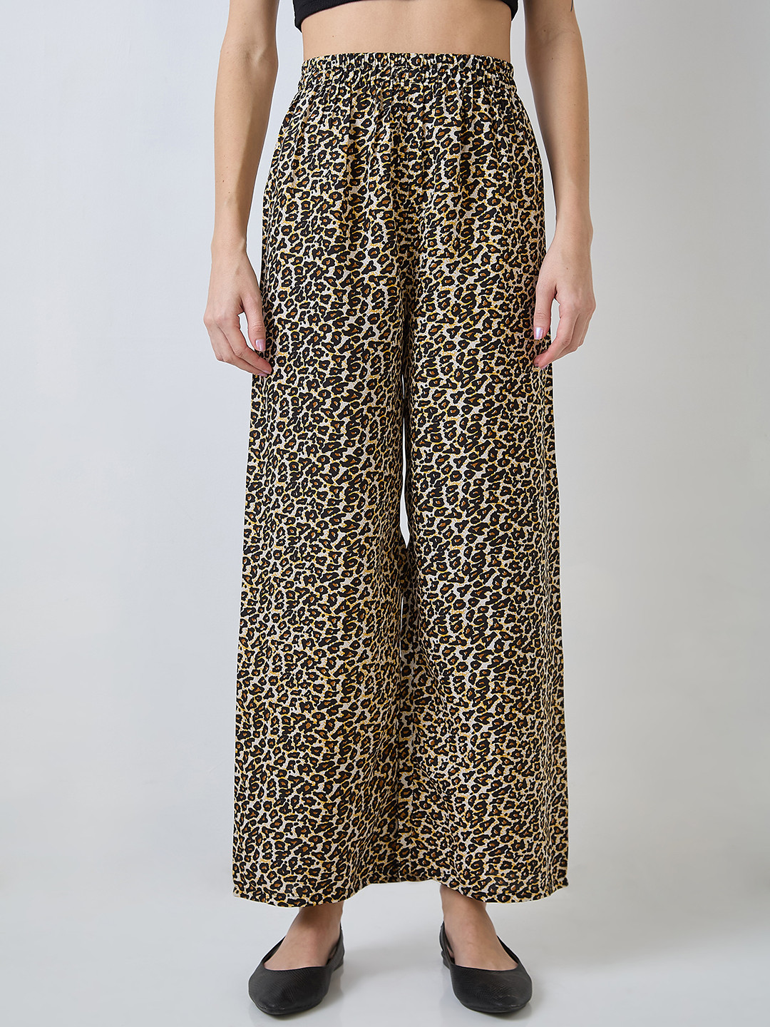 SZN Women Animal Printed Wide-Leg Palazzo