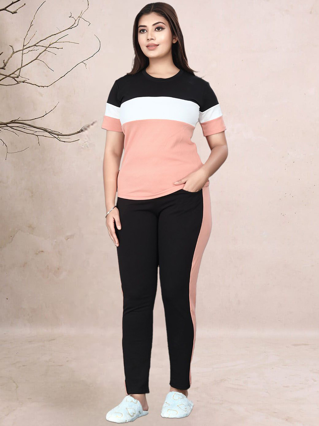 DTR FASHION Colourblocked Night Suits