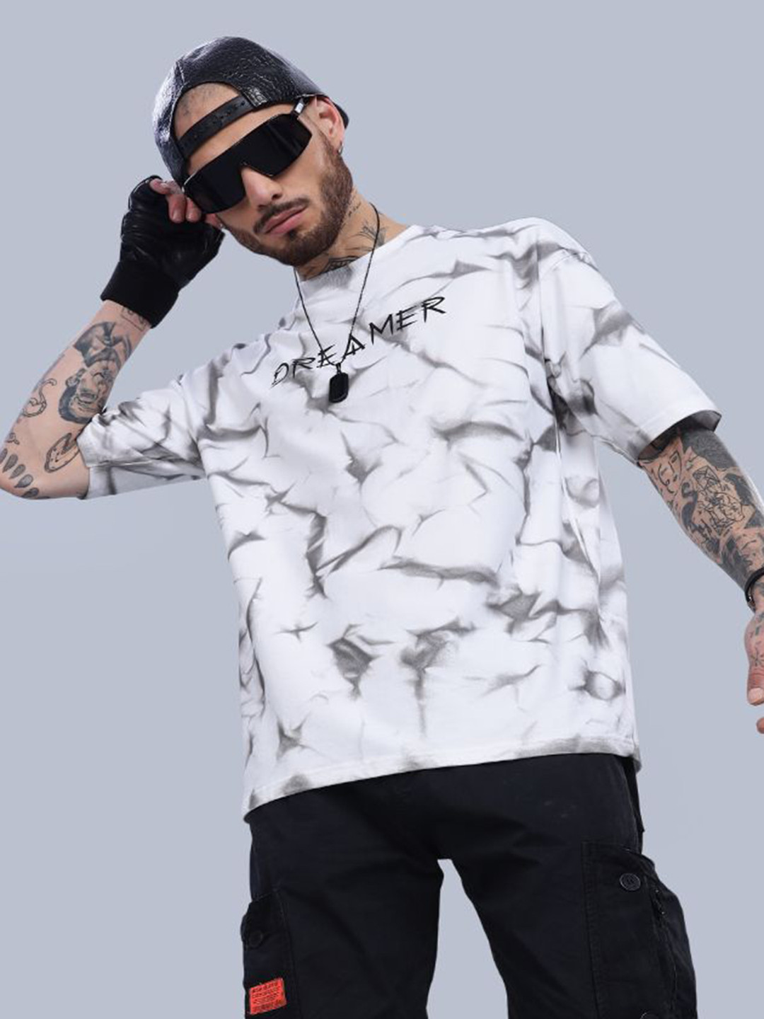 PAUL STREET Men Tie and Dye Dyed Bio Finish Boxy T-shirt