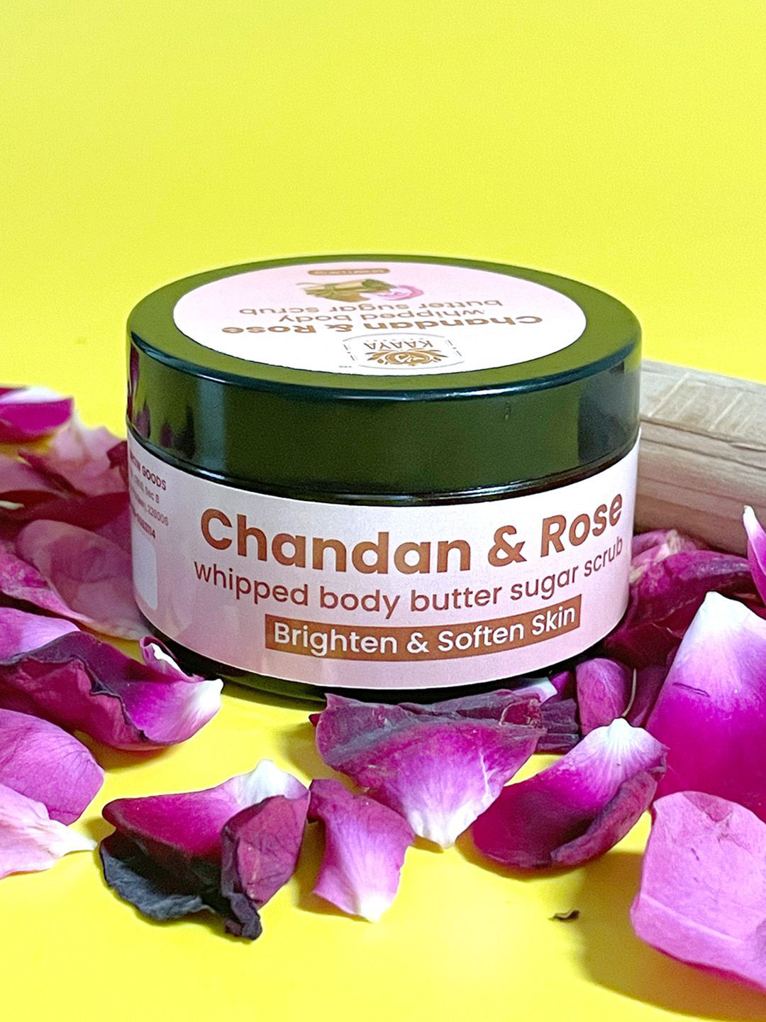 Kaaya Natural Chandan & Rose Whipped Body Butter Sugar Scrub With Jojoba Oil - 50 g